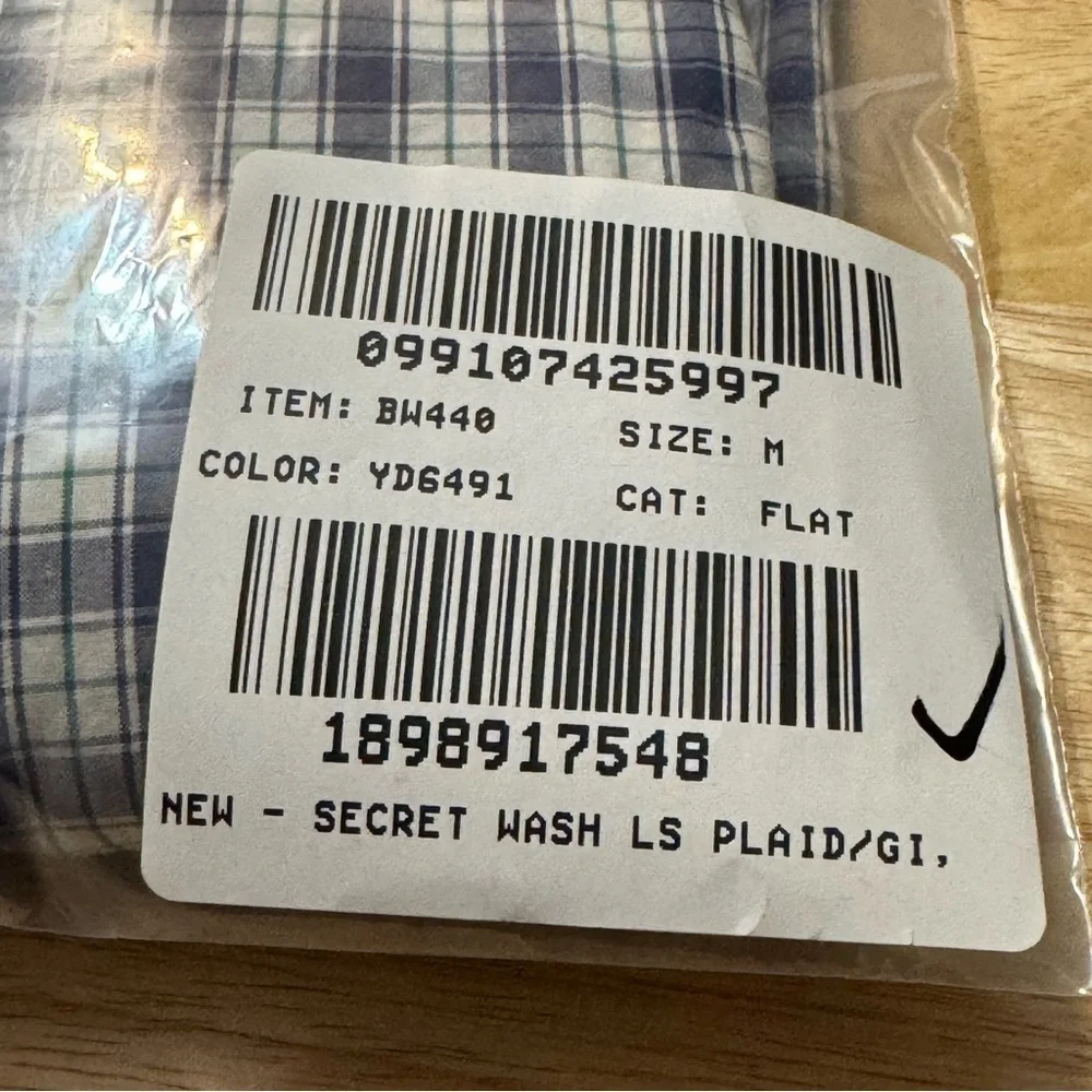 J. Crew Men’s Secret Wash Cotton Poplin Button Down Plaid Shirt BW440 SZ Med NWT